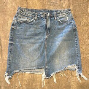 Denim Distressed Skirt